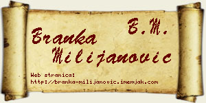 Branka Milijanović vizit kartica